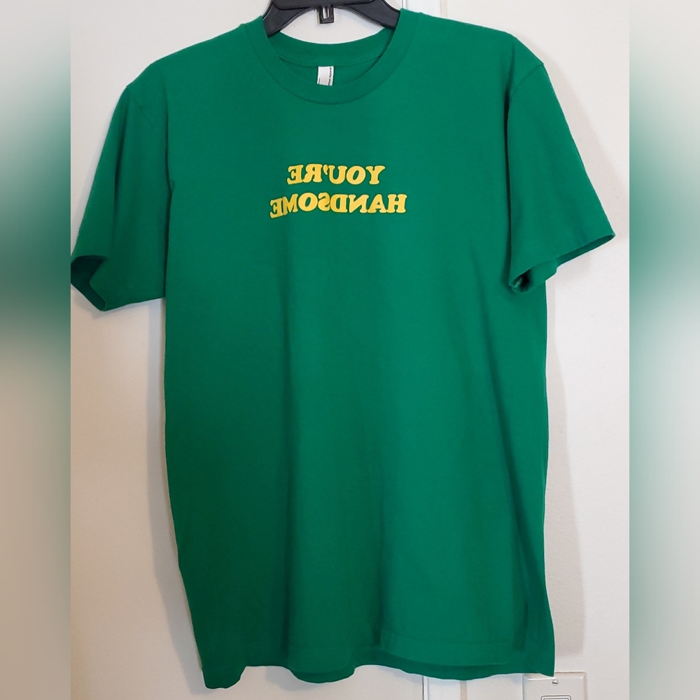 Self affirmation shirt. American apparel men's large. Green